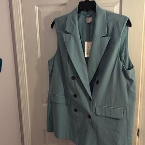 a new day Women's Blue Vest NWT